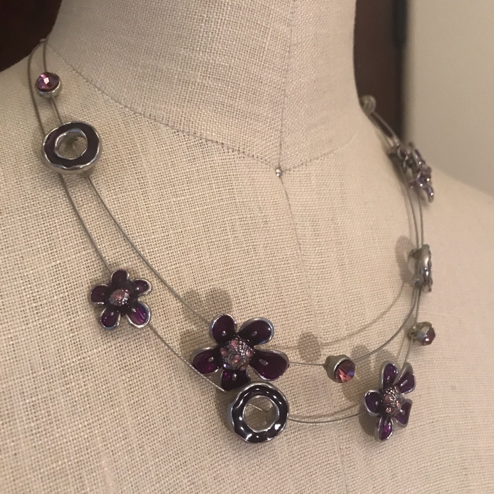 Enamel and Crystal Necklace made in France